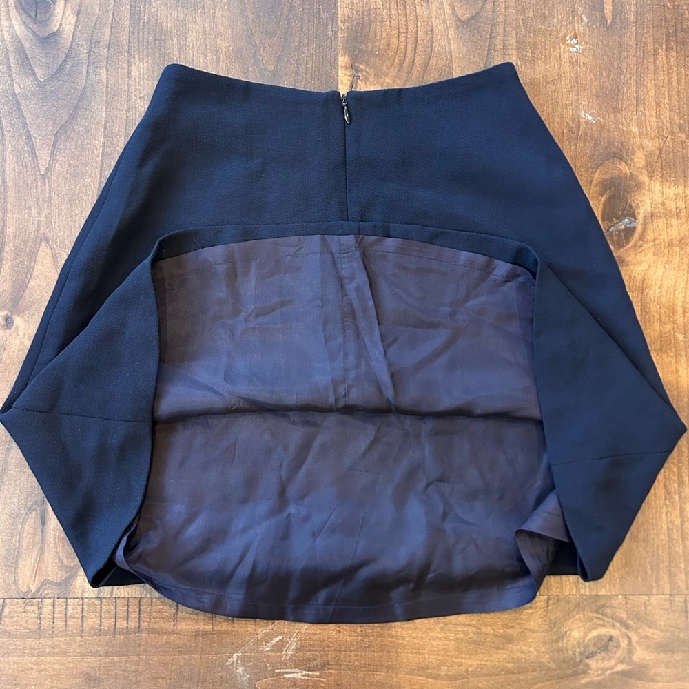 J.Crew 100% Wool Navy A-Line Mini Skirt Size 2 - Picture 4 of 4